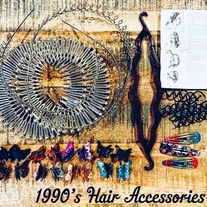 Bundle Lot of 1990s Hair Accessories and Styling Aids Butterfly Clips French Bun
